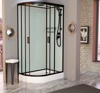 Frank F418R Black правосторонняя 100х80х220 см Frank F418R Black правосторонняя 100х80х220 см