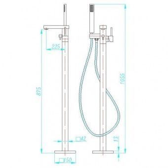 Смеситель Bolu bl-2612 хром для ванны напольный Смеситель Bolu bl-2612 хром для ванны напольный