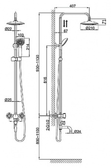 Душевая стойка D&K Torhall Hessen DA1414741B09