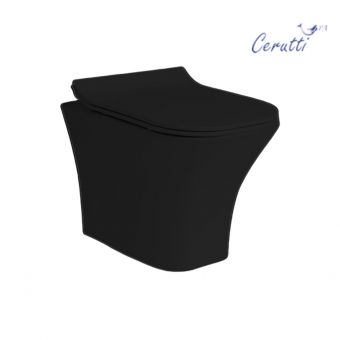 Подвесной безободковый унитаз Ceruttispa Vettore aria Matt black