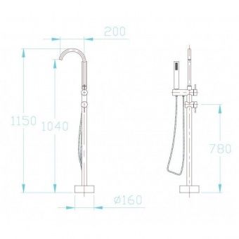 Смеситель Bolu bl-2607 хром для ванны напольный Смеситель Bolu bl-2607 хром для ванны напольный