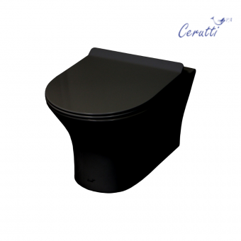 Подвесной безободковый унитаз Ceruttispa Bernina aria Matt black Подвесной безободковый унитаз Ceruttispa Bernina aria Matt black